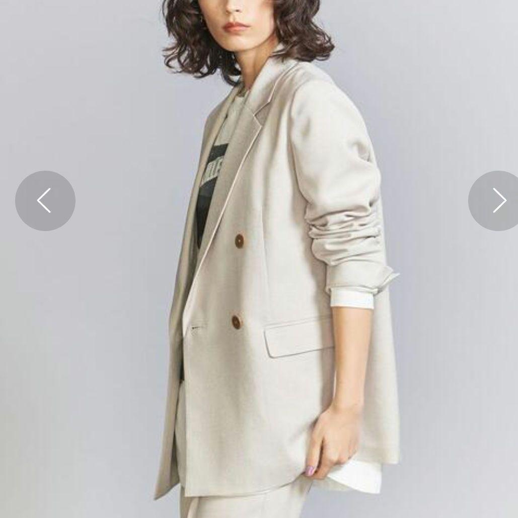 美品✨️ ビューティーアンドユース リネンライクダブルジャケット ベージュ系 S