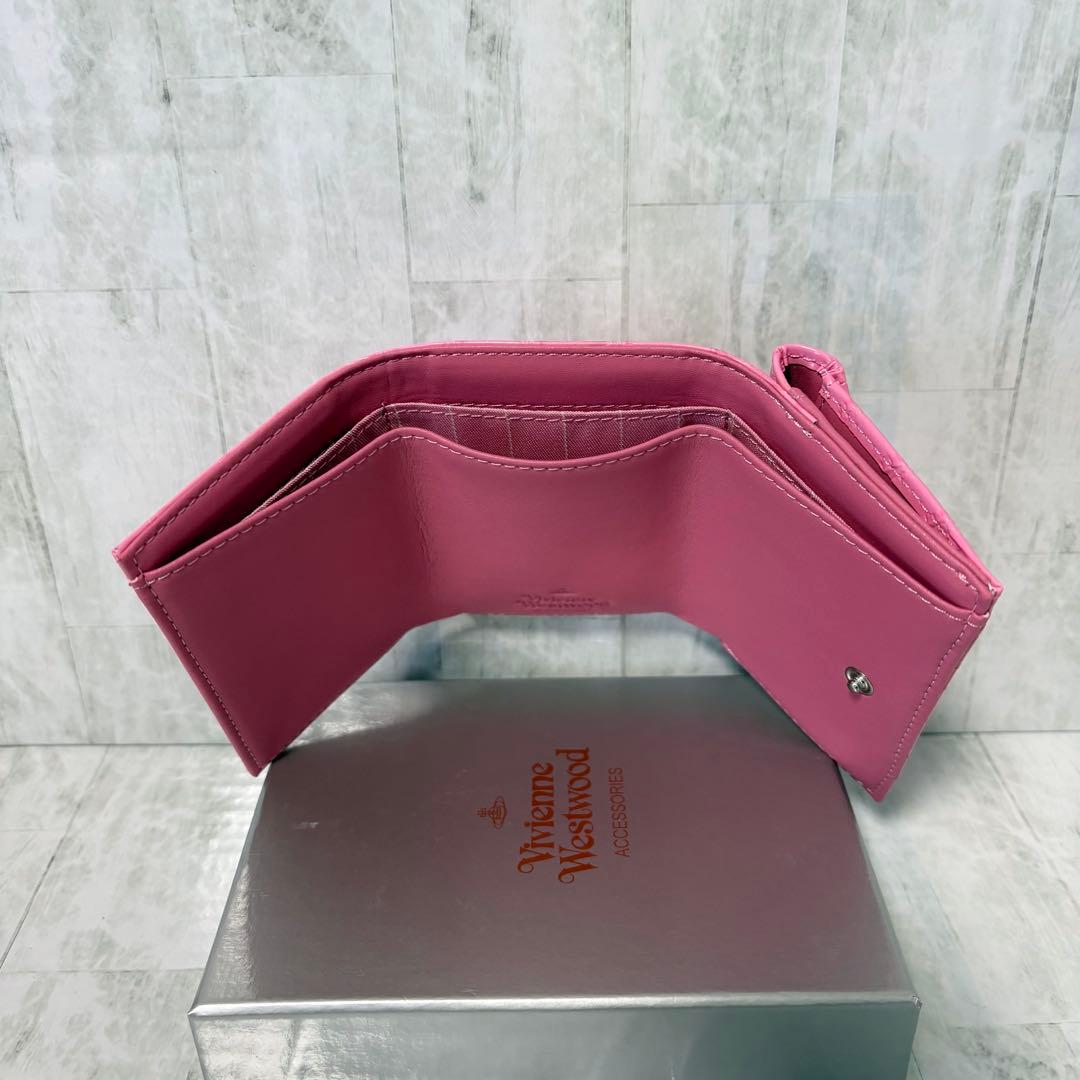 Vivienne Westwood 3つ折り財布 / クロコ型押しピンク