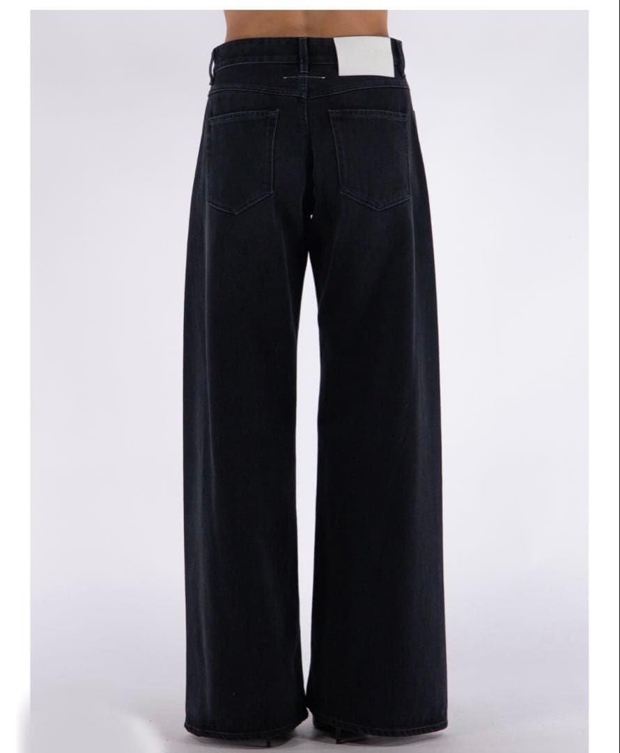 MM6 Maison Margiela ブラックワイドレッグ デニム