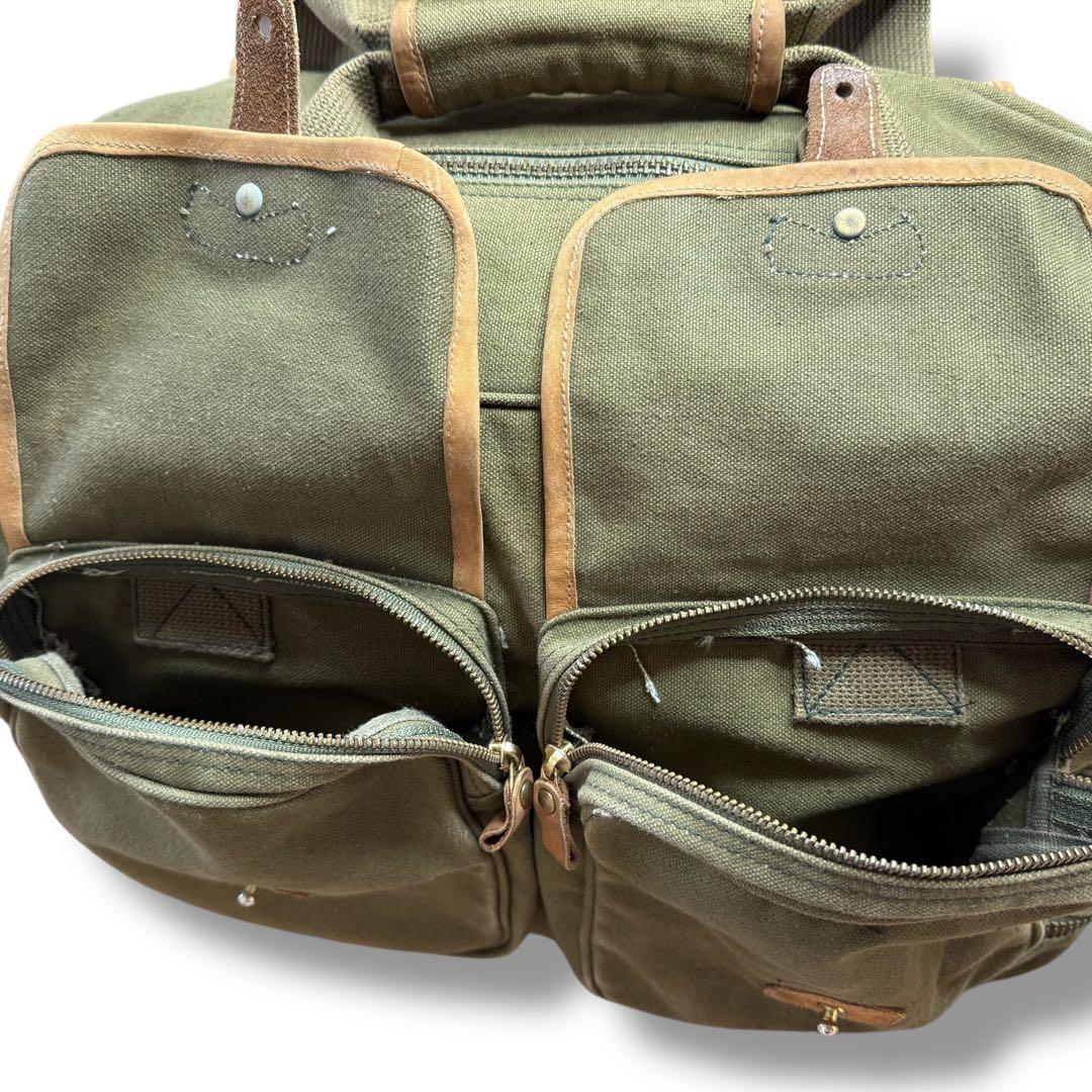 ★eddie bauer★ミリタリーボストンバッグ カーキグリーン 大容量