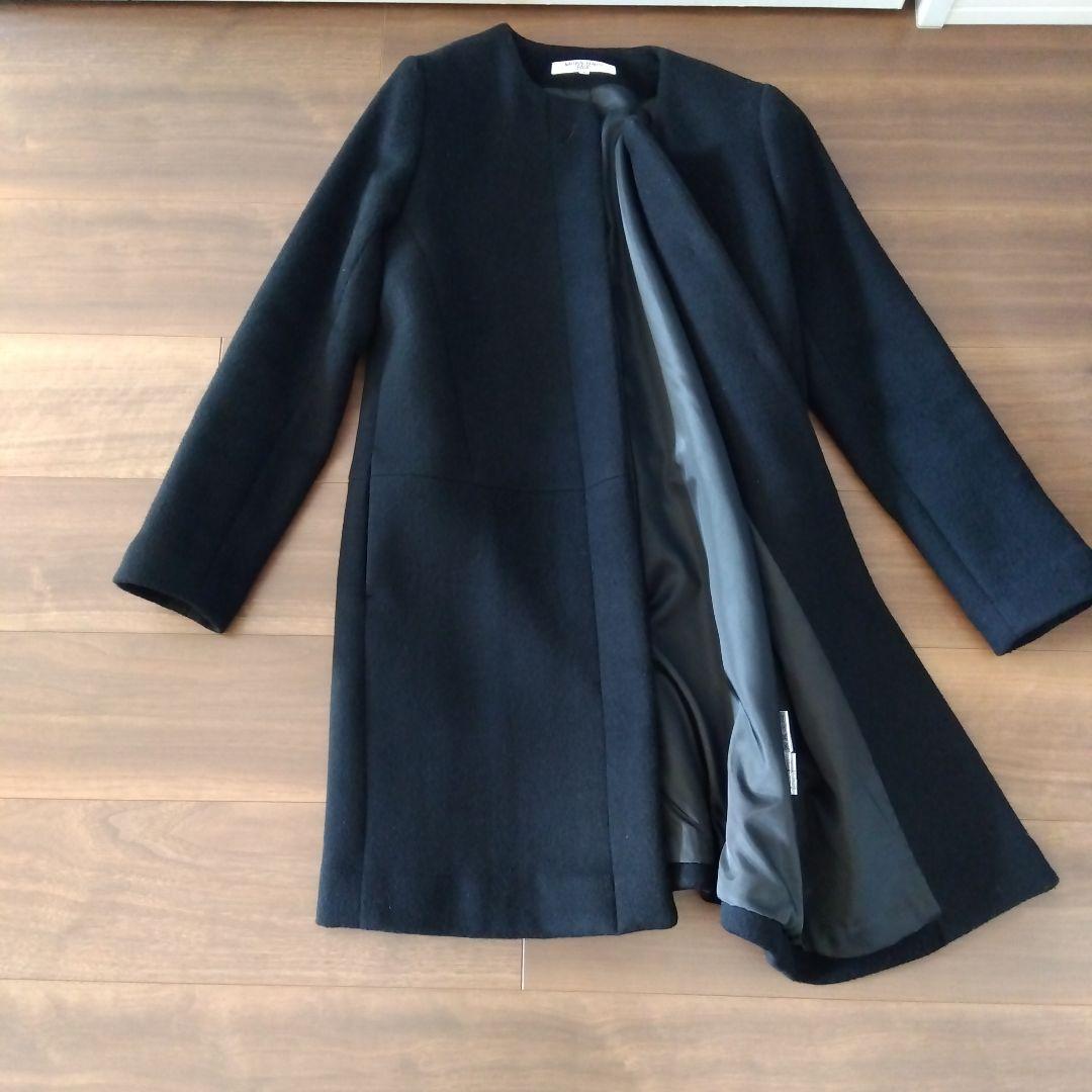 Sサイズ　黒　ナチュラルビューティベーシック　ノーカラーコート