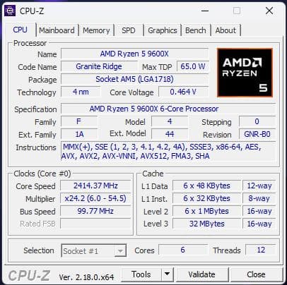 自作PC Ryzen 5 9600X/16G/2TB/2.5GLAN/WiFi7