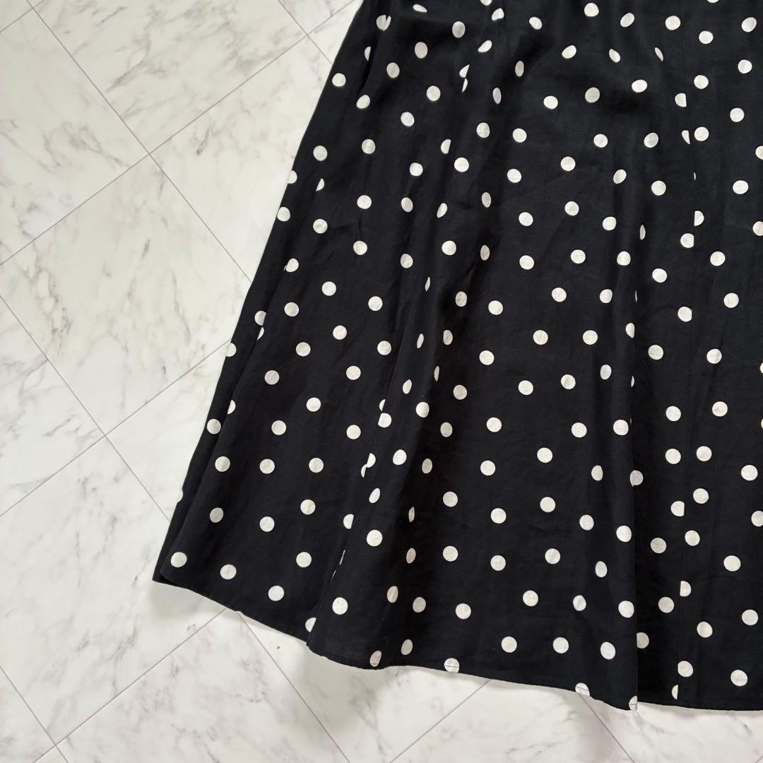 美品✨ユナイテッドアローズ リネンドットフレアマキシスカート ロング40