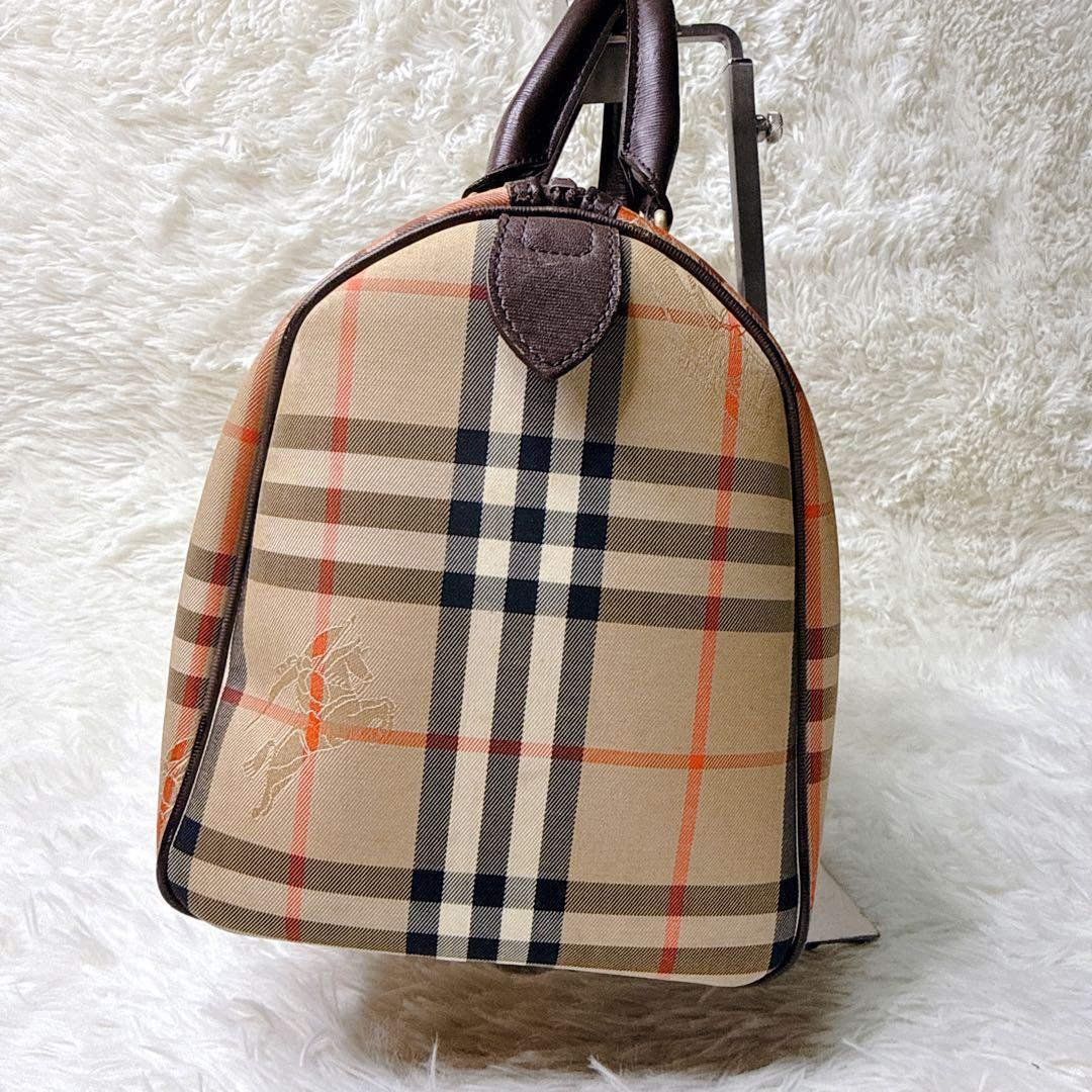 BURBERRY バーバリー ミニボストンバッグ ノバチェック プレートロゴ