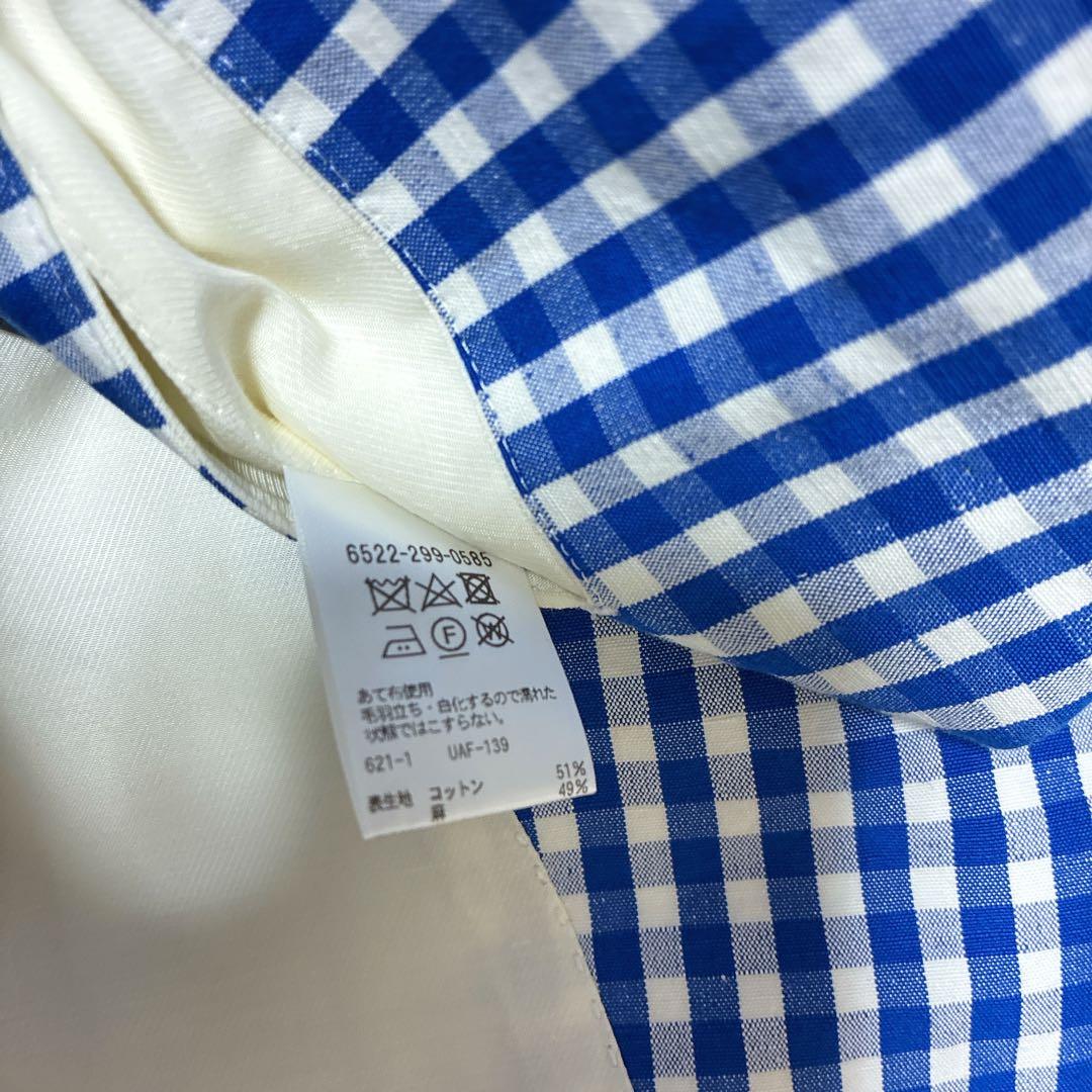 上品✨Drawer リネン混 チェックジャケット 春アウター 軽やか 羽織り36