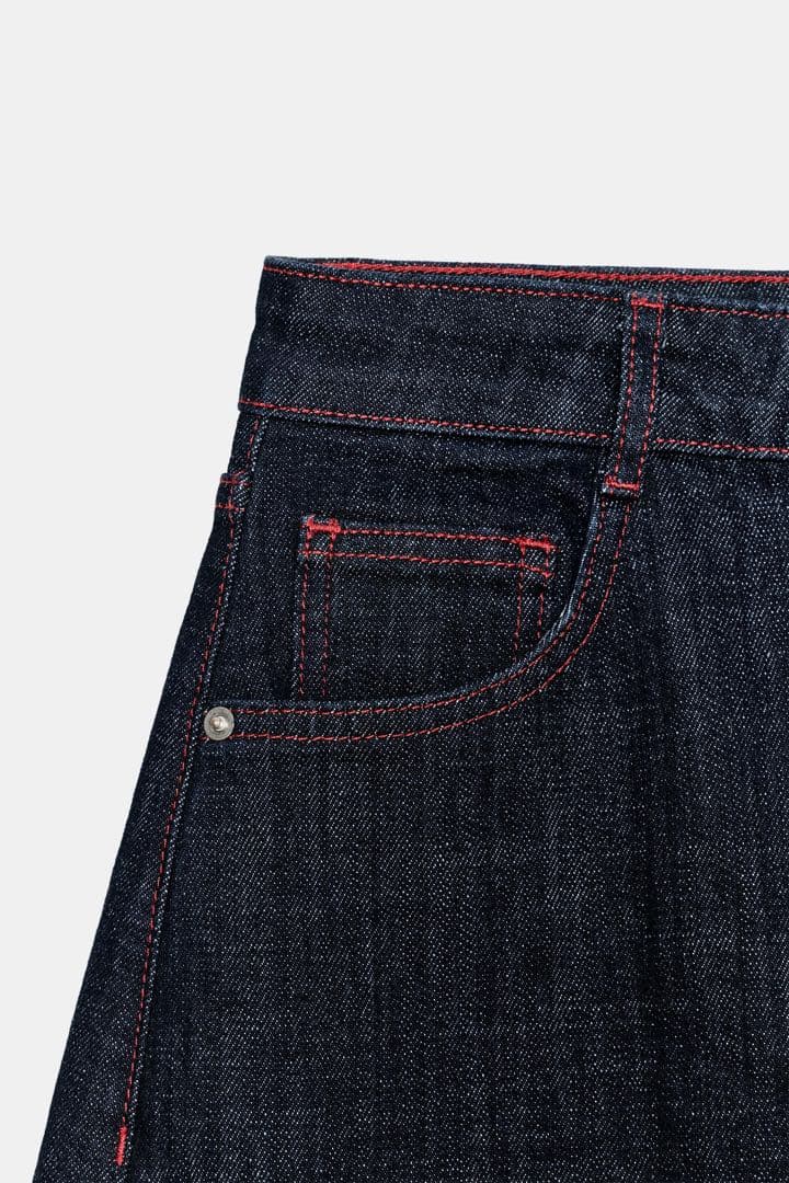 完売品 ZARA Z1975ハイウエストバレルフィットデニムパンツ EU42