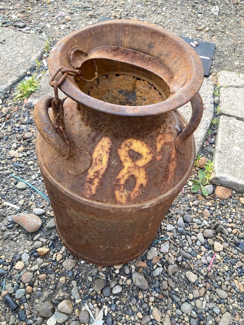 h*o様 アンティーク、コレクションミルク缶牛乳缶 蓋付き レトロ ガーデニング