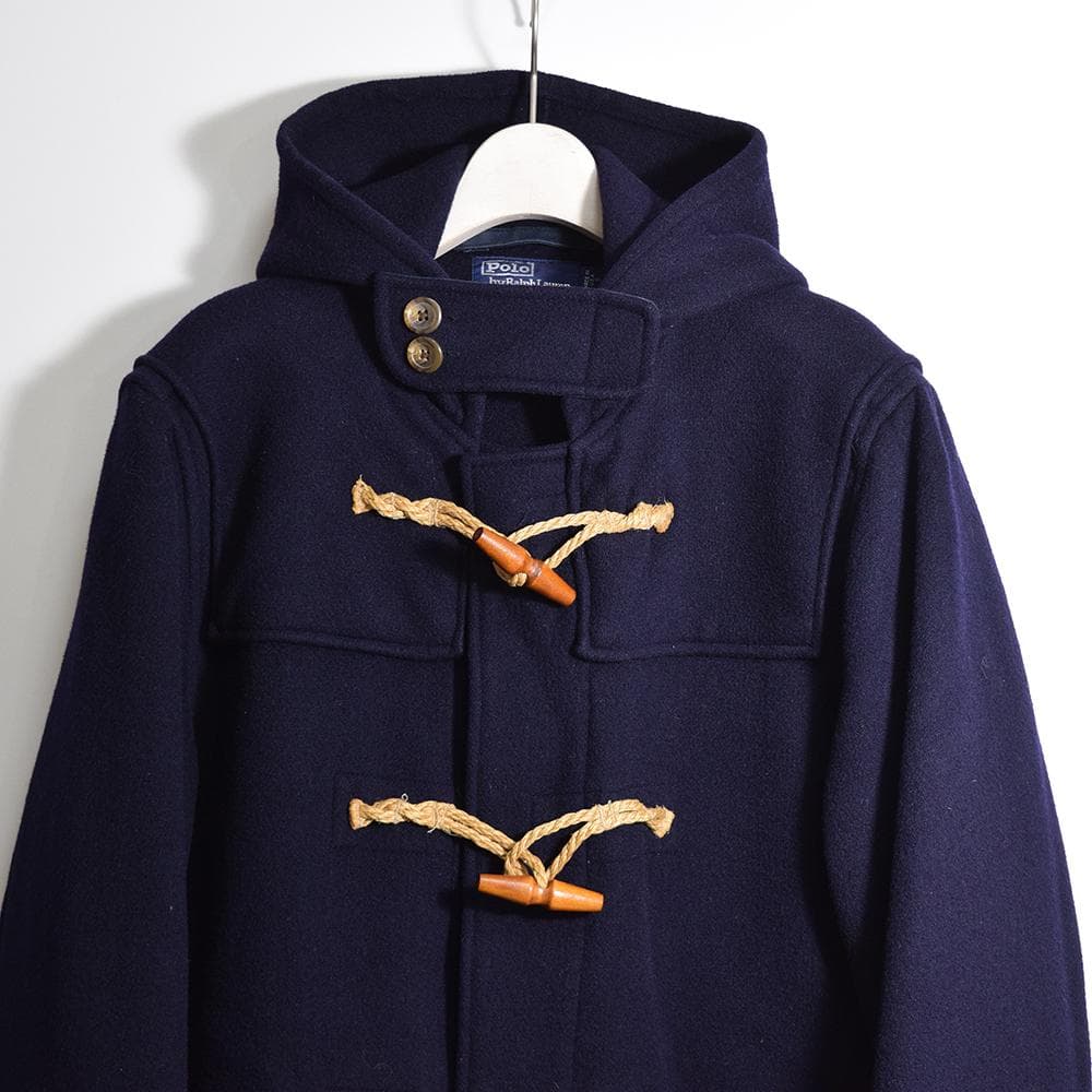 USA製 90s ラルフローレン ヴィンテージ ウールダッフルコート M～L 紺