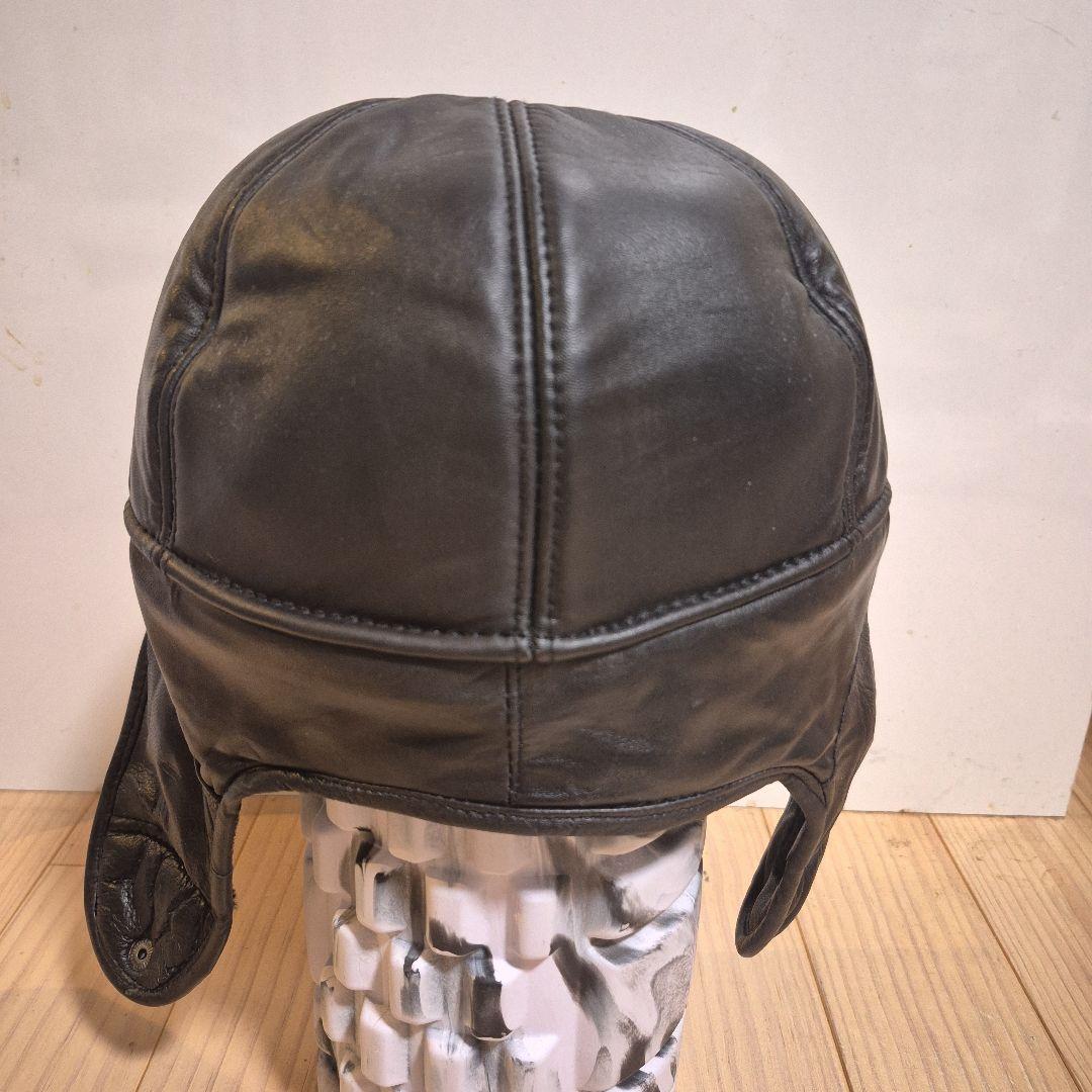 本革レザー フライトキャップ 耳あて付き