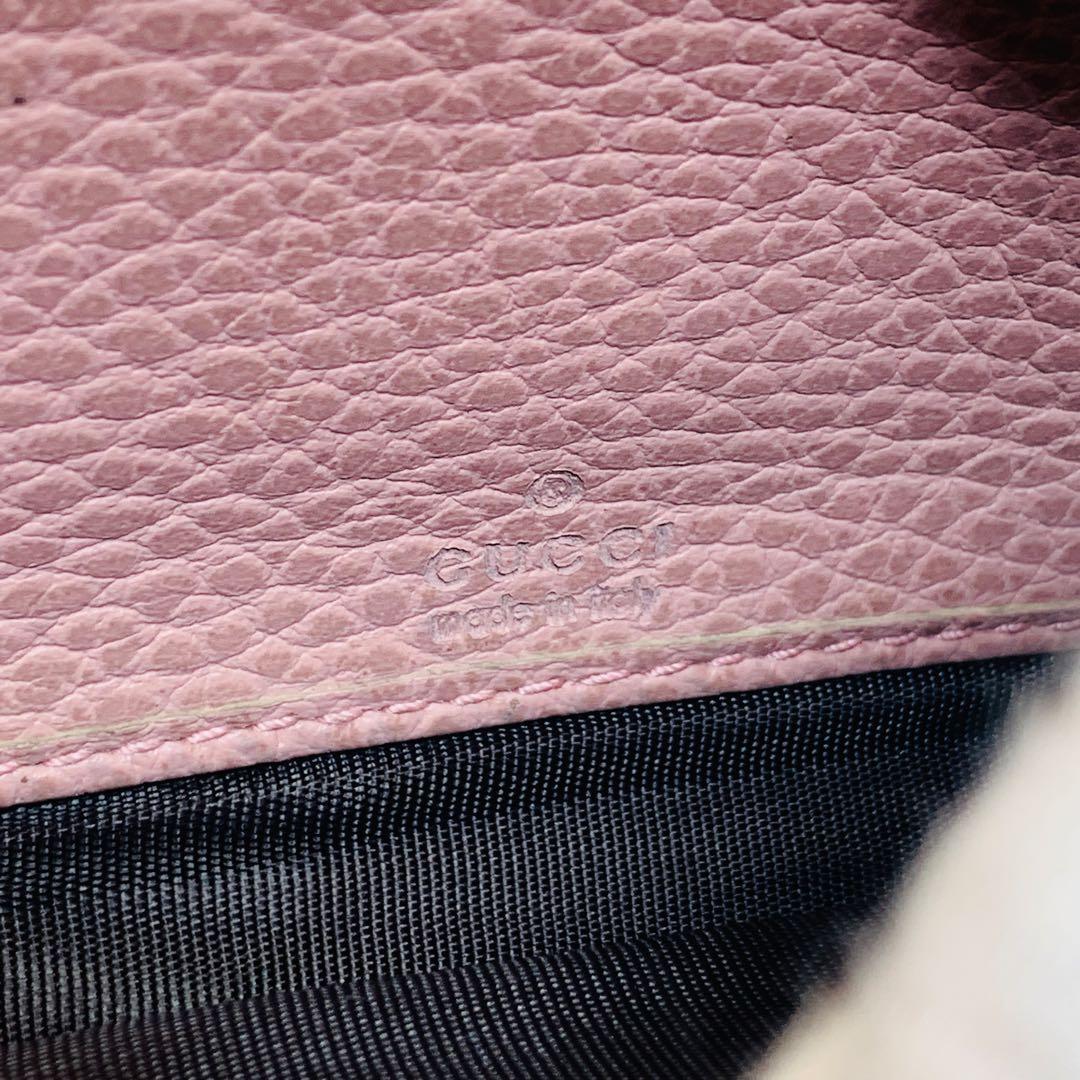 ⭐️GUCCIグッチ スウィング　長財布　シボレザー　バイカラー　グレー　ピンク