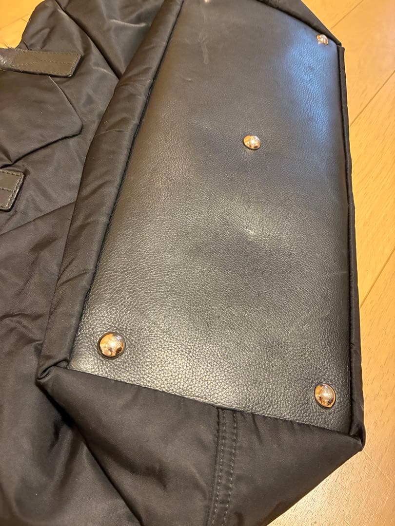 Yves Saint Laurent ブラック ボストンバッグ ナイロン×レザー