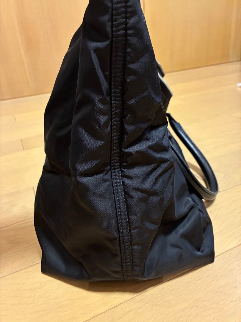 Yves Saint Laurent ブラック ボストンバッグ ナイロン×レザー