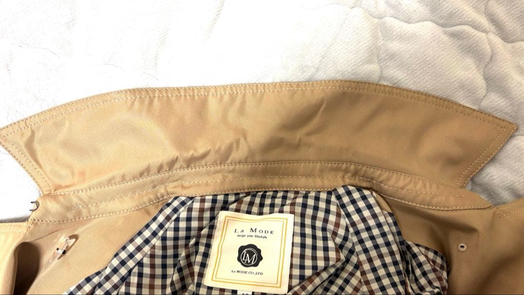 La MODE トレンチコート ベージュ チェック　美品 春 アウター