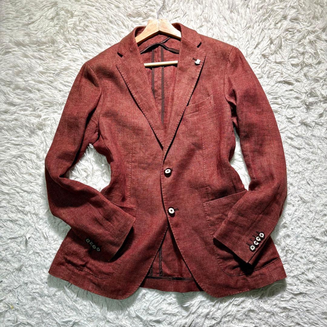 【美品】TAGLIATORE テーラードジャケット　リネン100% 46