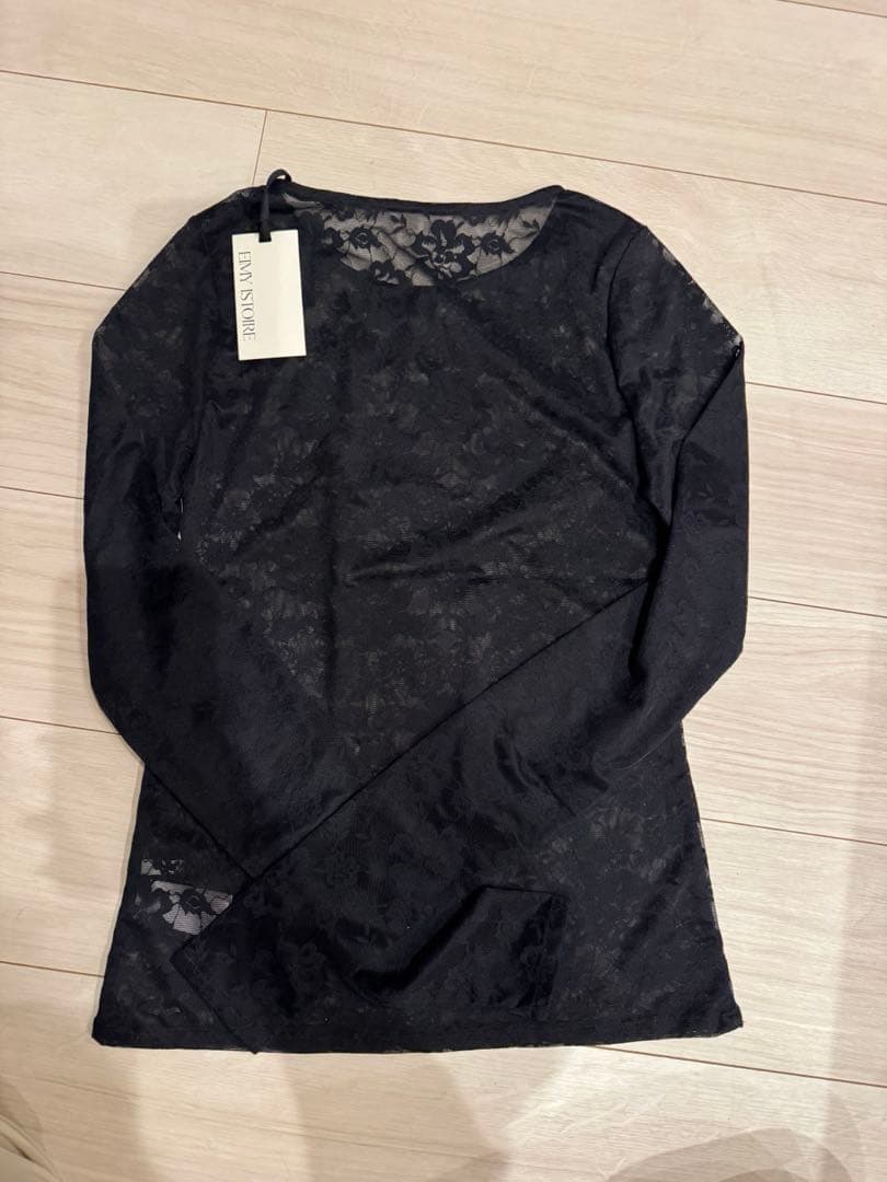 EIMY ISTOIRE tシャツ ロゴテープレーストップス レディース