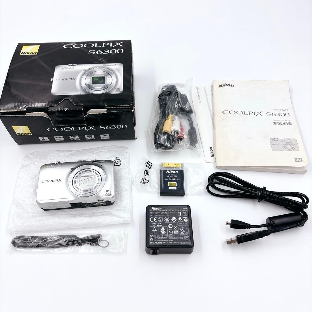 極美品 Nikon ニコン COOLPIX S6300 シルバー デジカメ