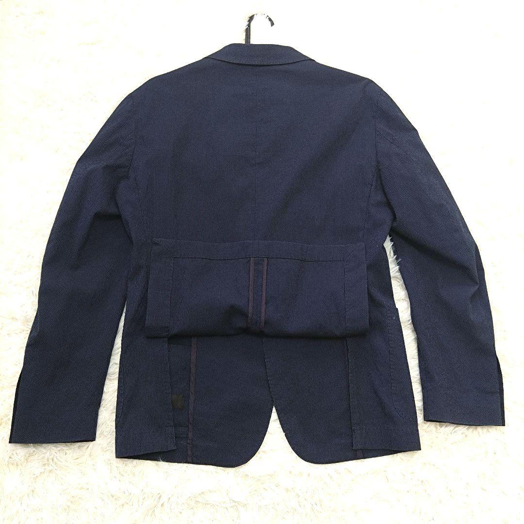 ヒューゴボス marzotto テーラードジャケット ストレッチ ネイビー L
