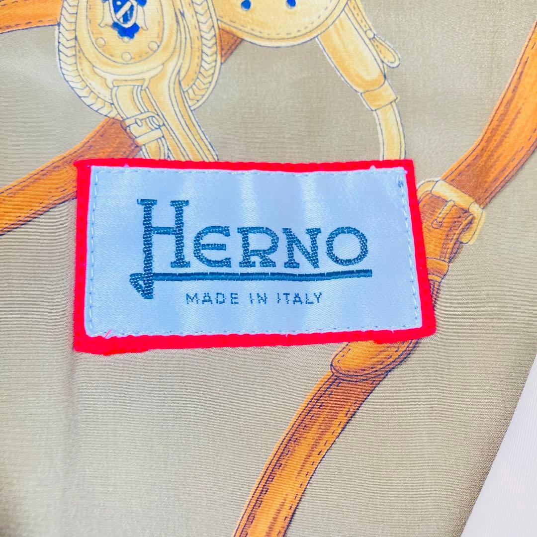 HERNO ヘルノ　シルク100% 2way トレンチコート　総柄　アイボリー