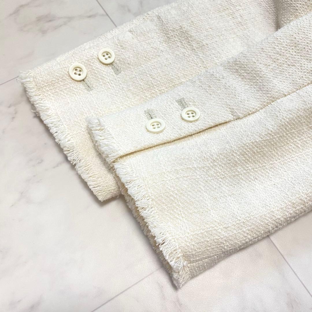 新品✨タグ付き　RIAM-PLAGE プラージュ　ツイードショートジャケット　白