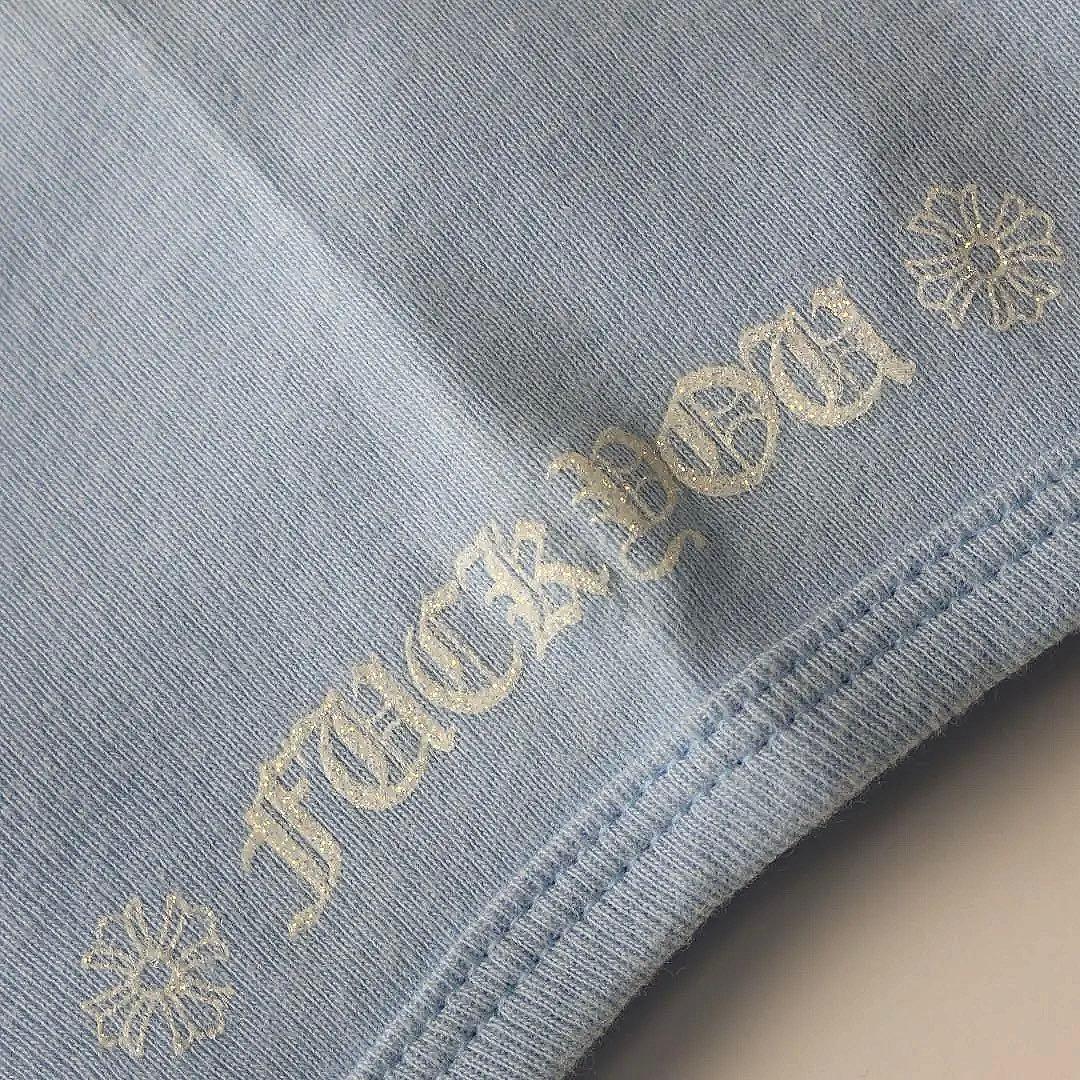 クロムハーツ ハート＆フローラルクロス Tシャツ シルバーラメ入りプリント レア