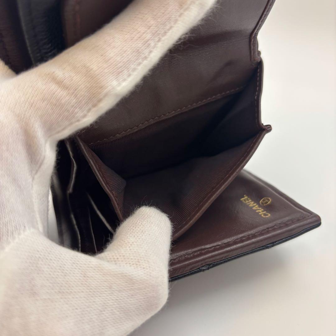 CHANEL マトラッセ 三つ折り財布 ブラック コンパクト 正規品