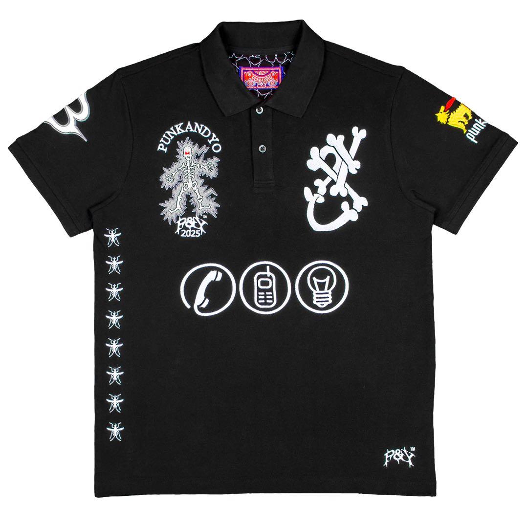 PUNKANDYO ポロシャツ ZIRCHI POLO BLACK