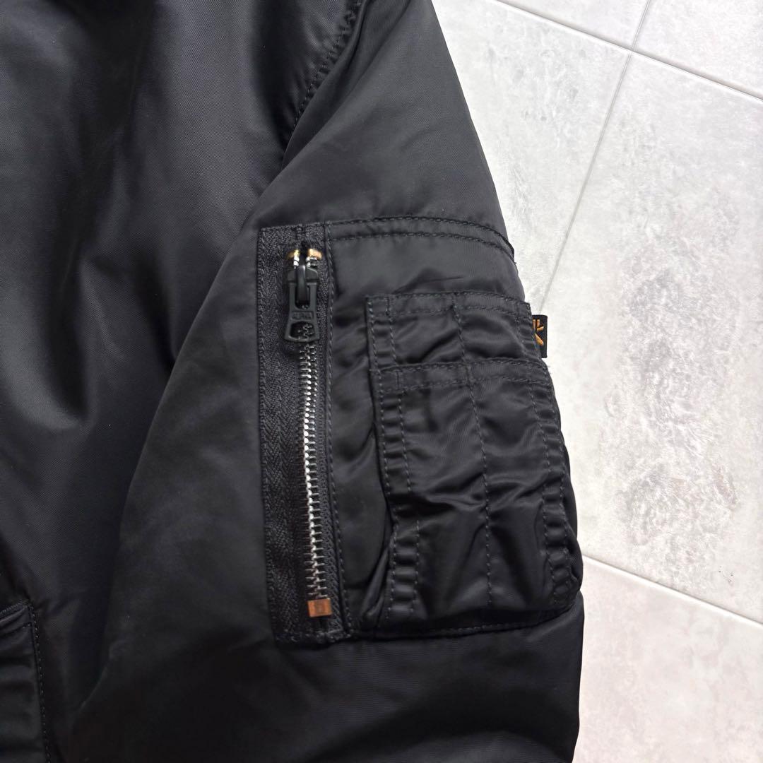 【美品】アルファ MA-1 フライトジャケット L ブラック リバーシブル 短丈
