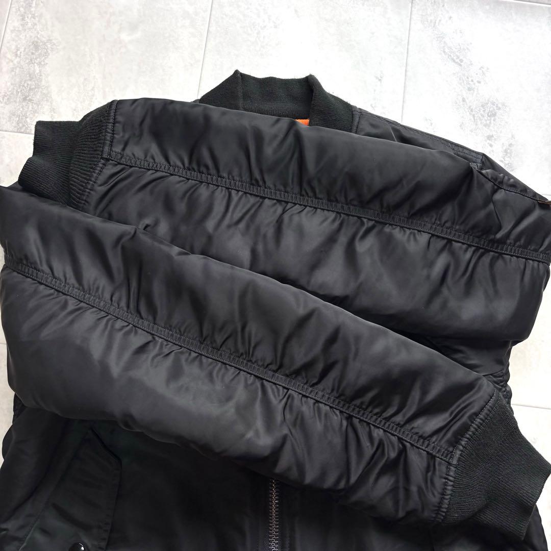 【美品】アルファ MA-1 フライトジャケット L ブラック リバーシブル 短丈