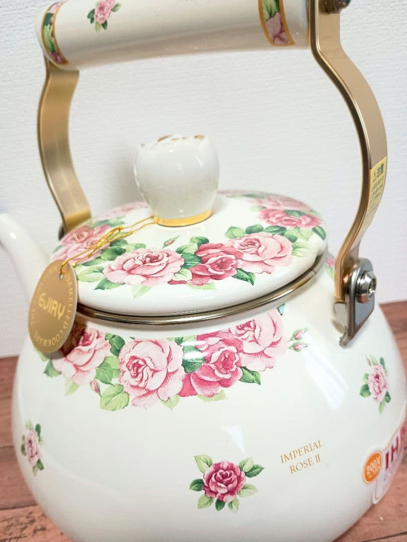 エジリー ホーローケトル インペリアルローズⅡ 2.3L ヤカン 日本製 花柄