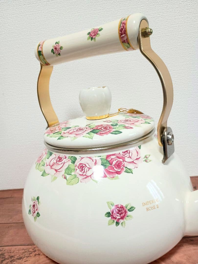 エジリー ホーローケトル インペリアルローズⅡ 2.3L ヤカン 日本製 花柄