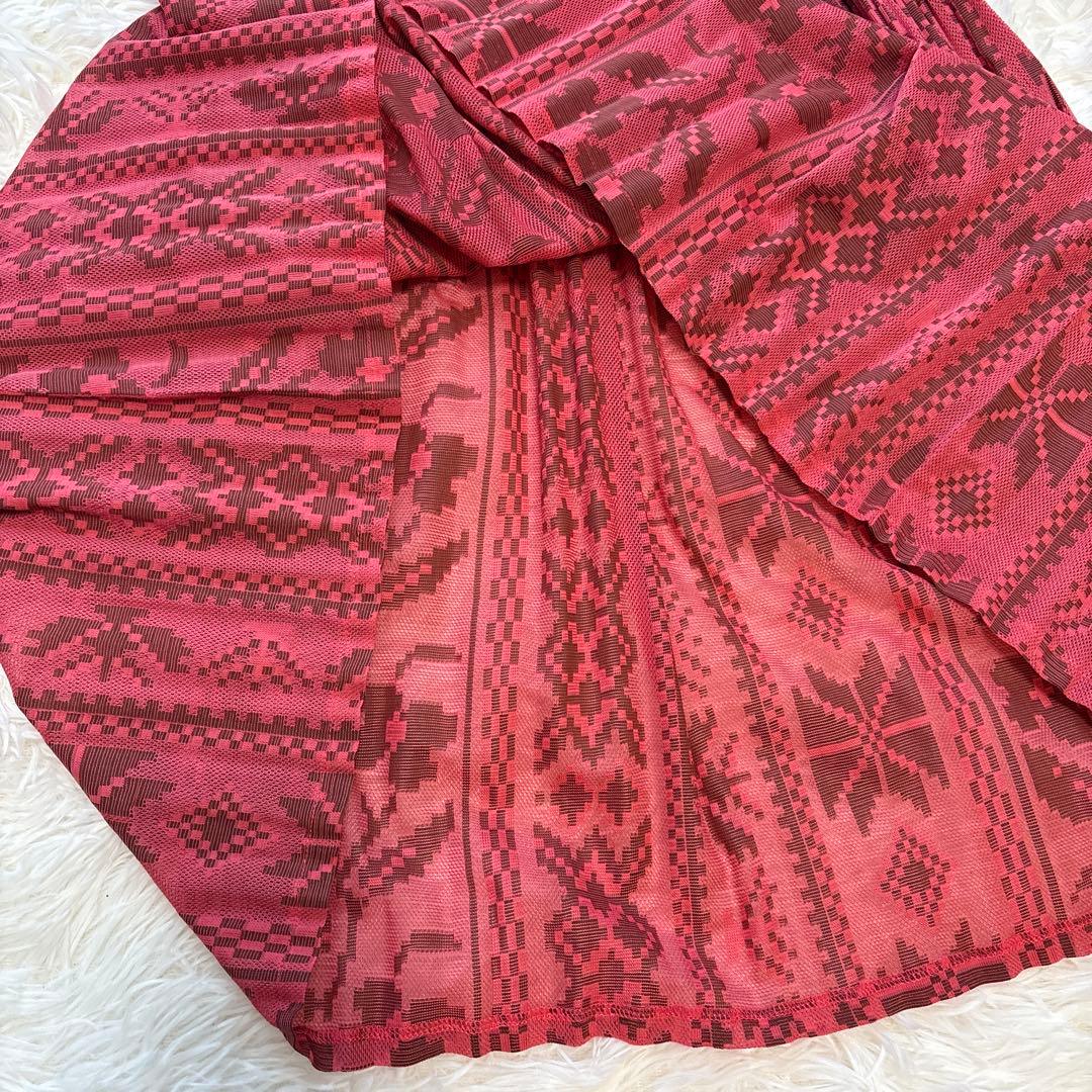専用PLEATS PLEASE イッセイミヤケ花柄プリーツノースリーブワンピース