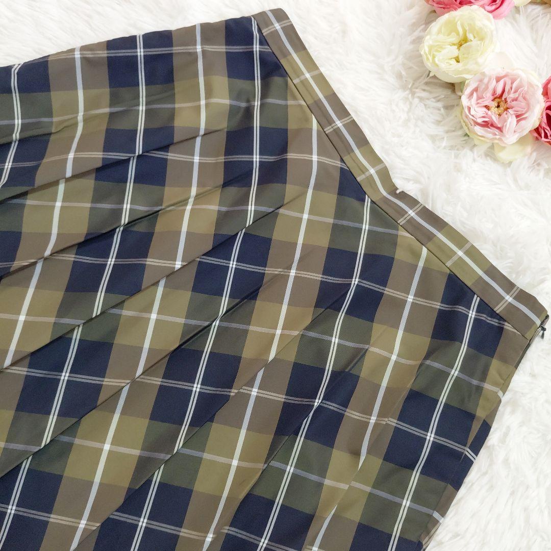 極美品✨マーガレットハウエル　スカート　プリーツ　チェック　ロング　大きいサイズ