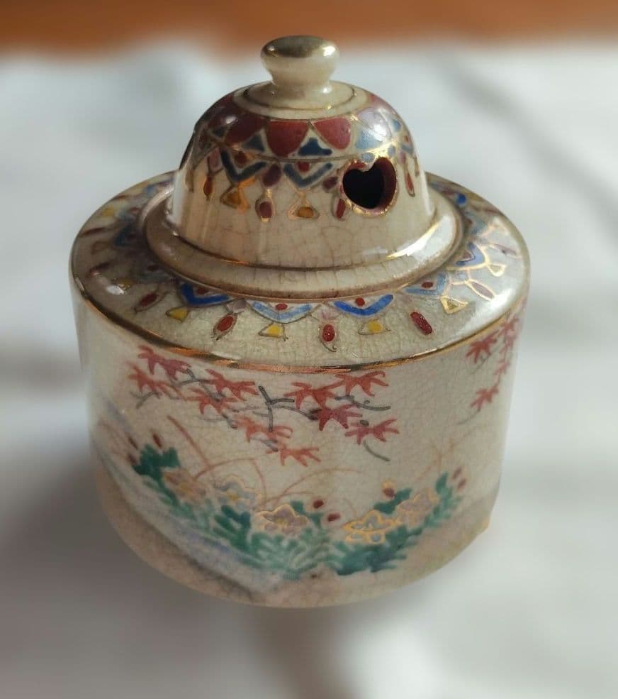 【新品未使用】田寿官　陶器製香炉　木製箱付き
