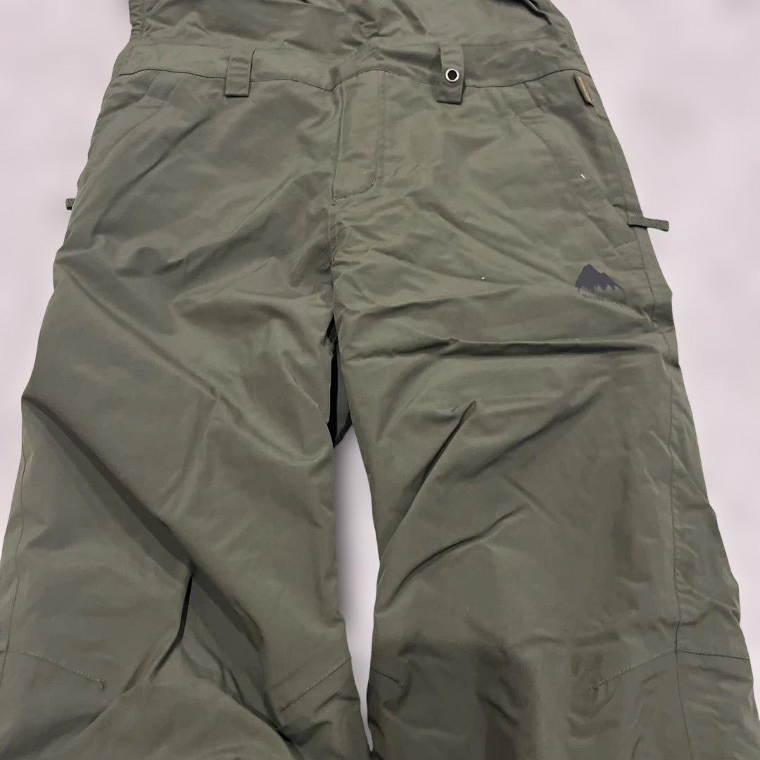 BURTON スノーボードビブパンツ オリーブグリーン　ジュニアM