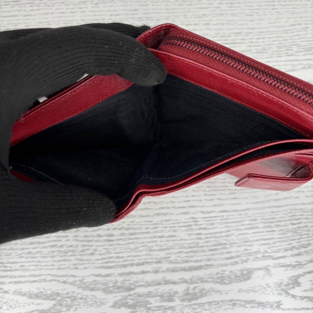極美品　PRADA プラダ　二つ折り財布　ラウンドジップ　S8478