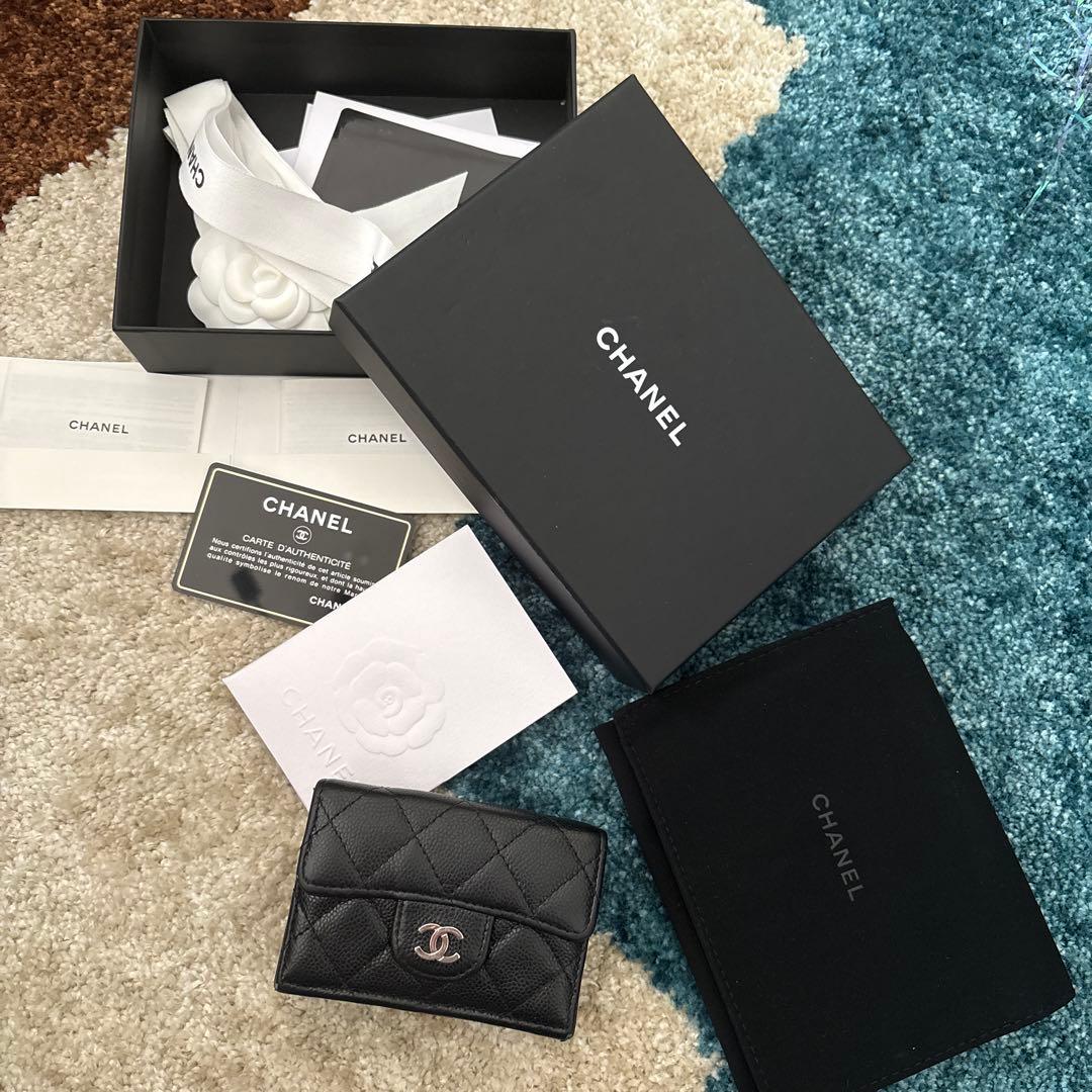 a*.様 CHANEL 三つ折り財布 スモールウォレット キャビアスキン シャネ