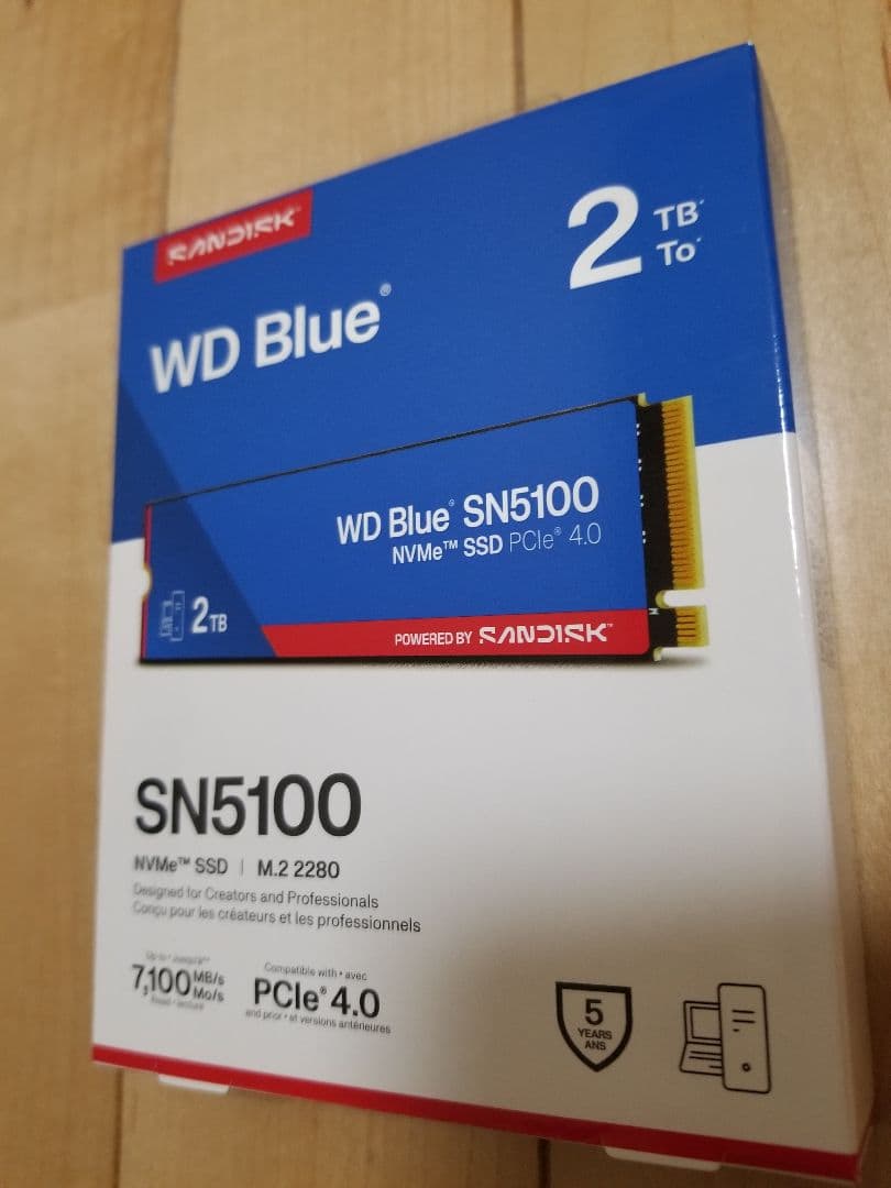 【M.2 SSD】2TB WD BLUE SN5100