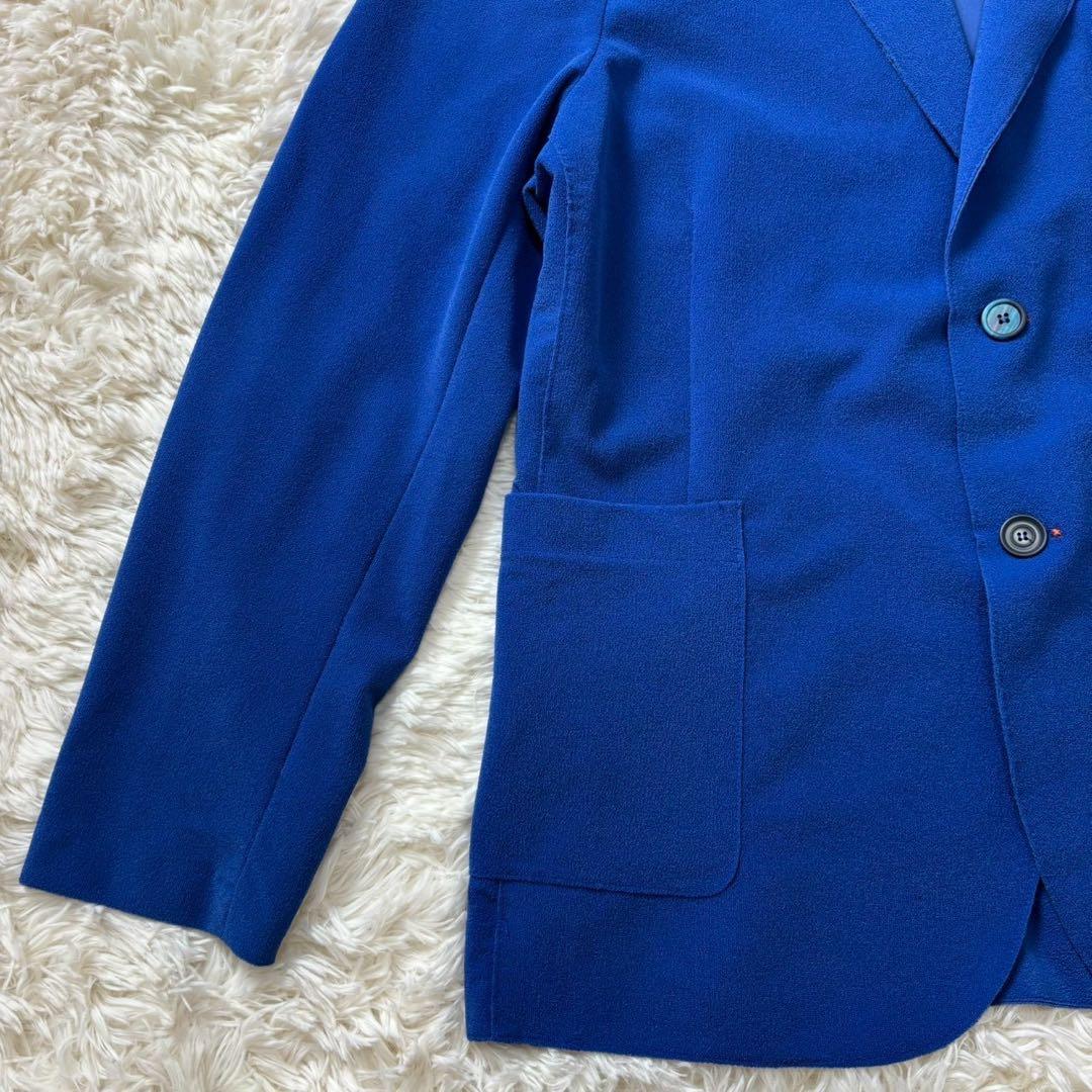 【美品】BOB テーラードジャケット　アンコン仕様　ブルー　ストレッチ