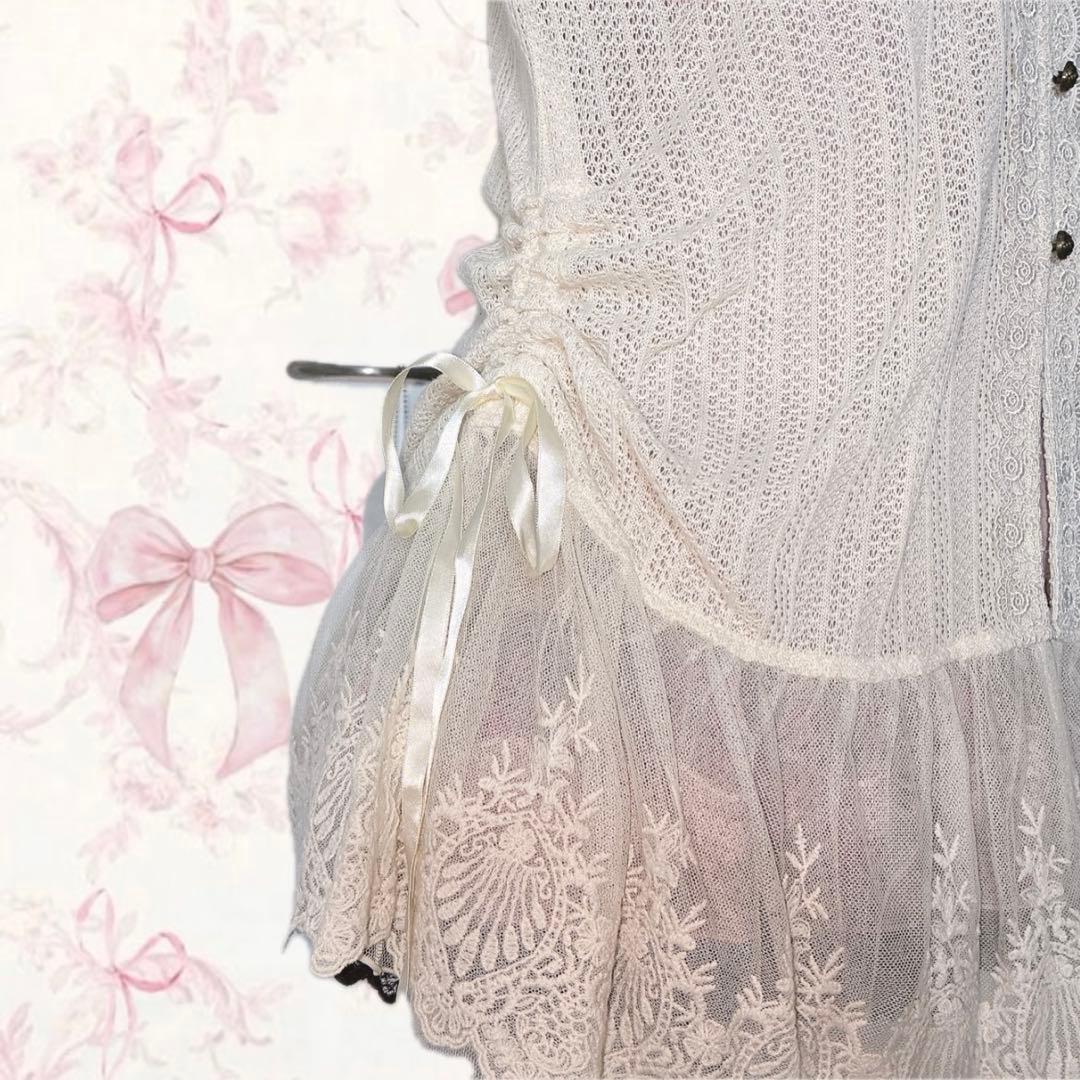 y2k axes femme ロング カーディガン レース リボン　森ガール
