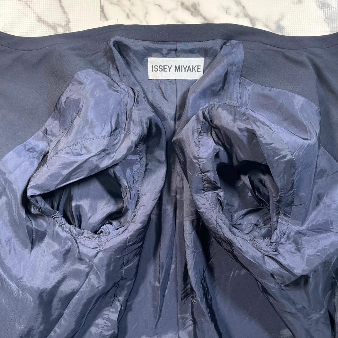 ✨極美品/93年製本人期✨(M) ISSEY MIYAKE プリーツ切替 紺