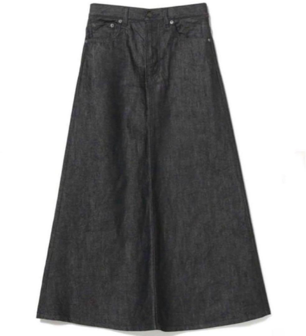 woadblue ×BEAMS 別注デニムスカート坪田あさみXS ナロースカート