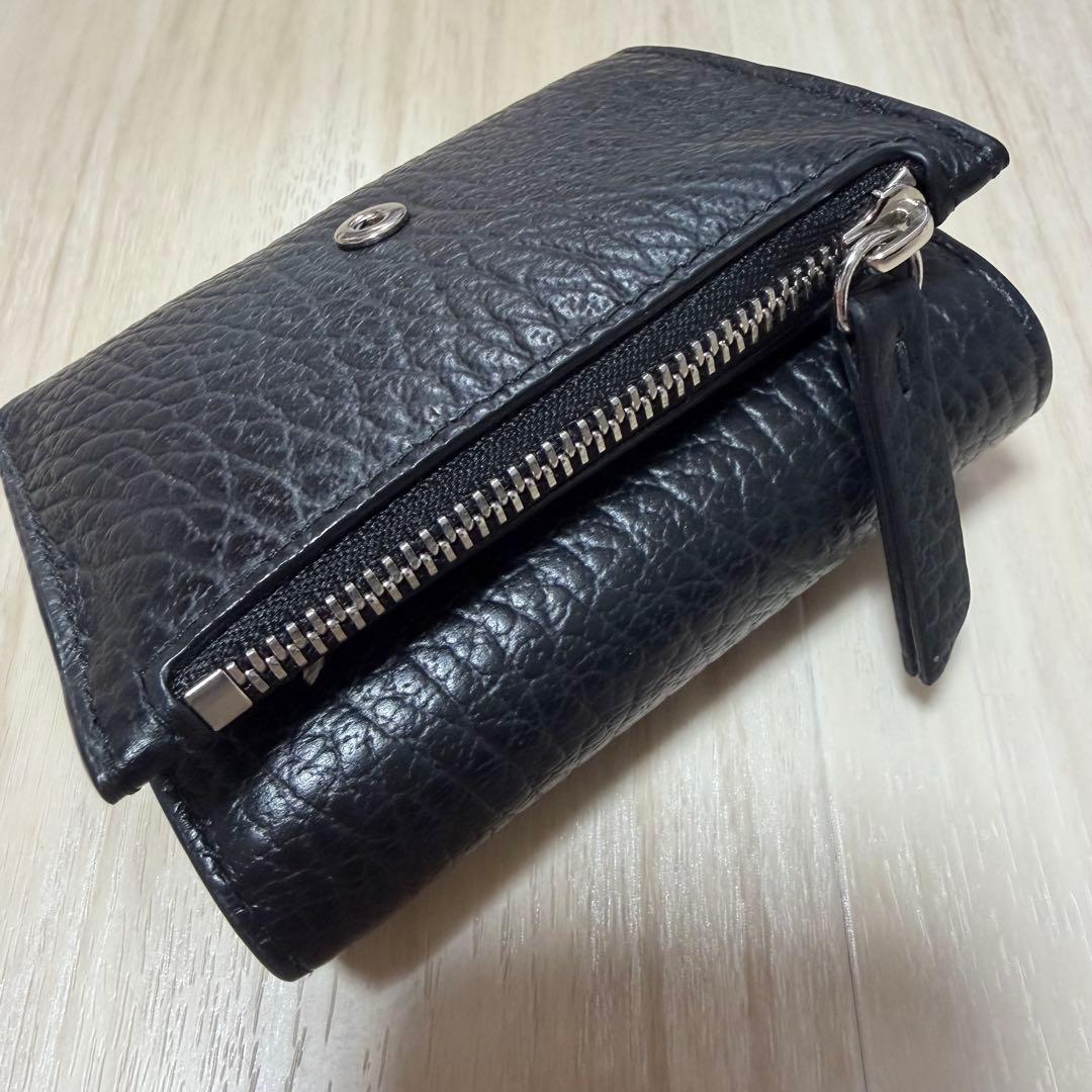 ブラックレザー 三つ折り財布