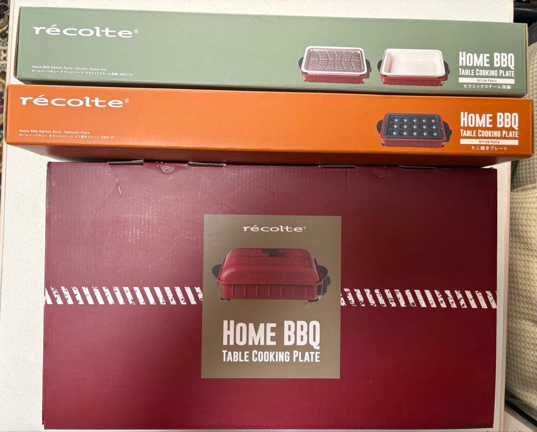 最終値下げ　レコルト ホームBBQプレート たこ焼きプレート&深鍋 3点セット