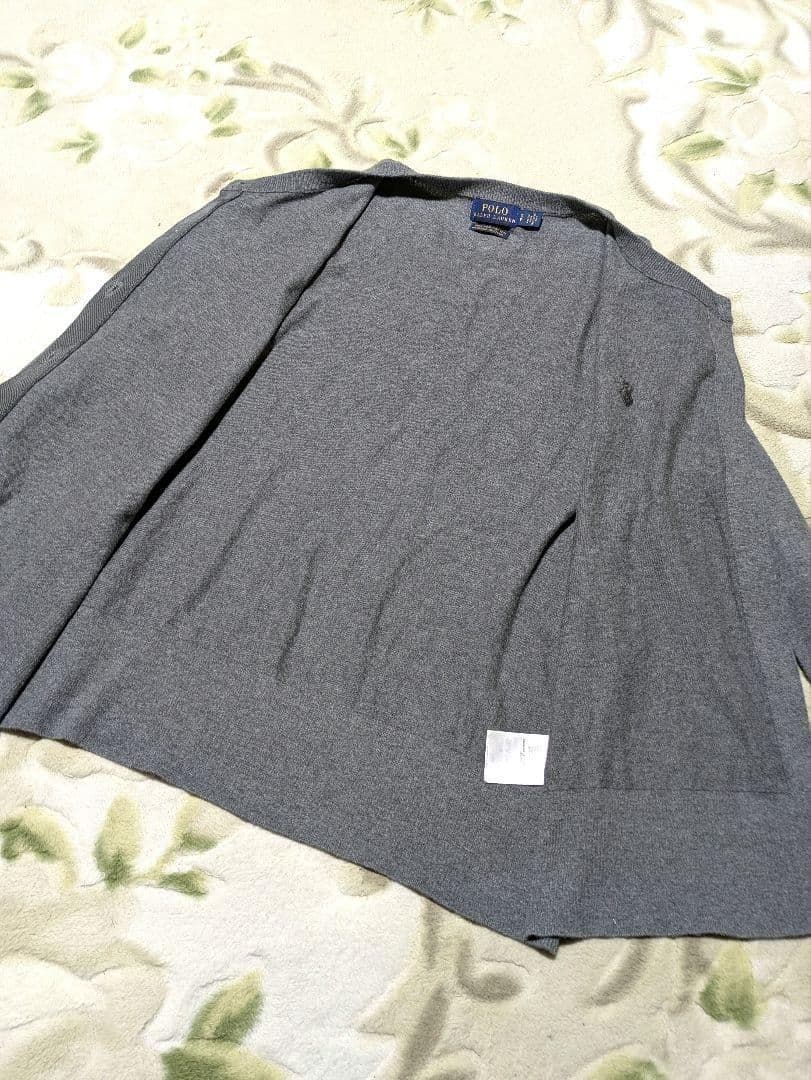 POLO RALPH LAUREN　カーディガン 長袖　丸首　グレー