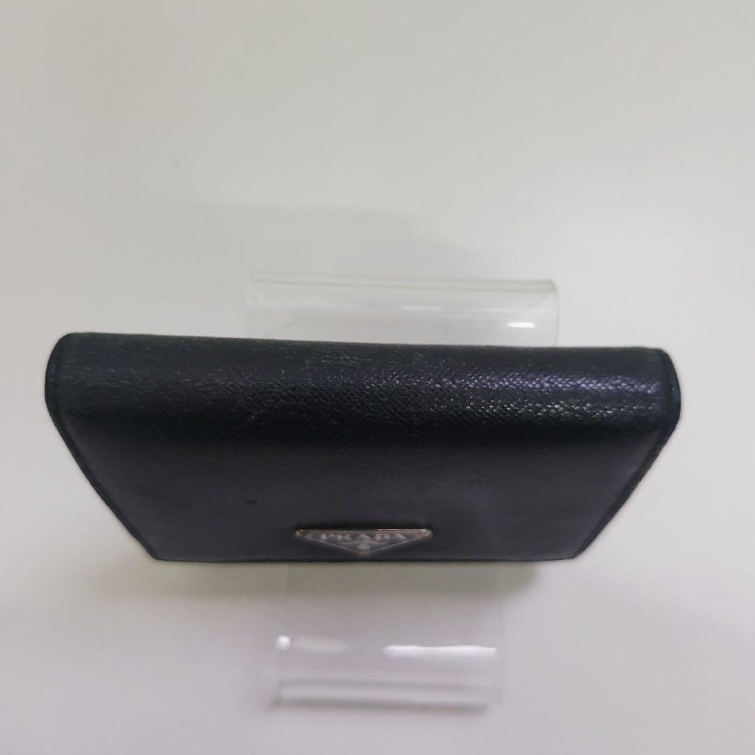 薫*様 PRADA プラダ 三つ折り財布 サフィアーノ 三角ロゴ ブラック