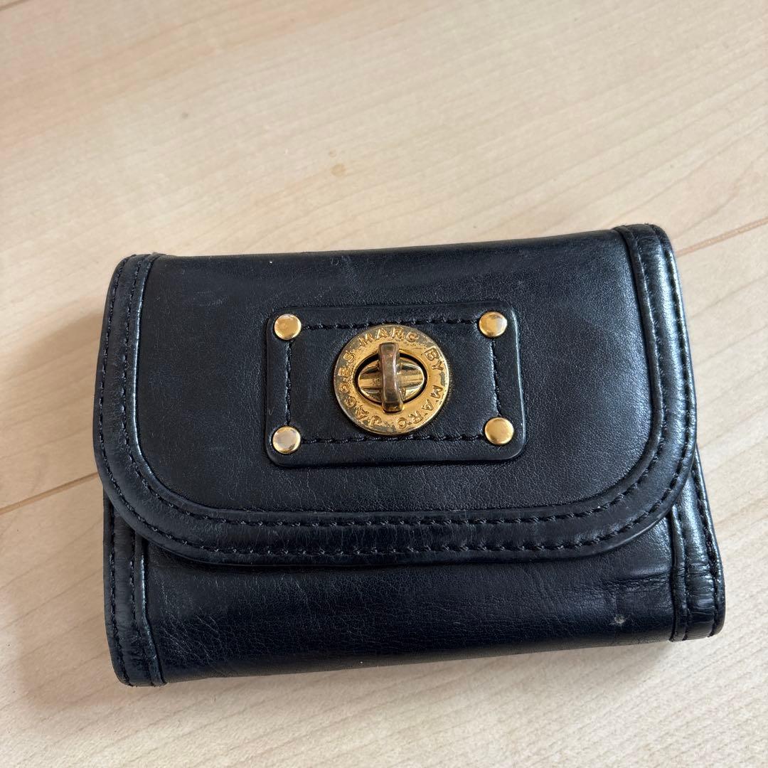 【MARC BY MARC JACOBS】三つ折り財布 ターンロック　ブラック