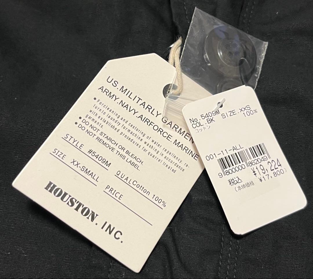 新品 HOUSTON モッズコート M-51 パーカー ブラック 黒 XXS