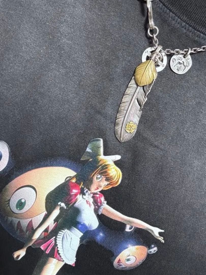 着画goro's特大上金フェザーローズ唐草メタルマルカンチェーンイーグルフック