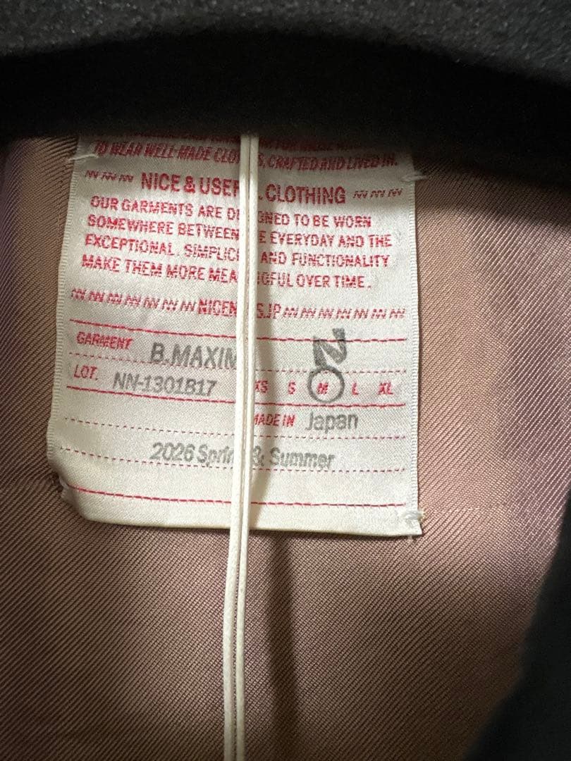 NICENESS 26ss B.Maxim ギャバジンジャケット