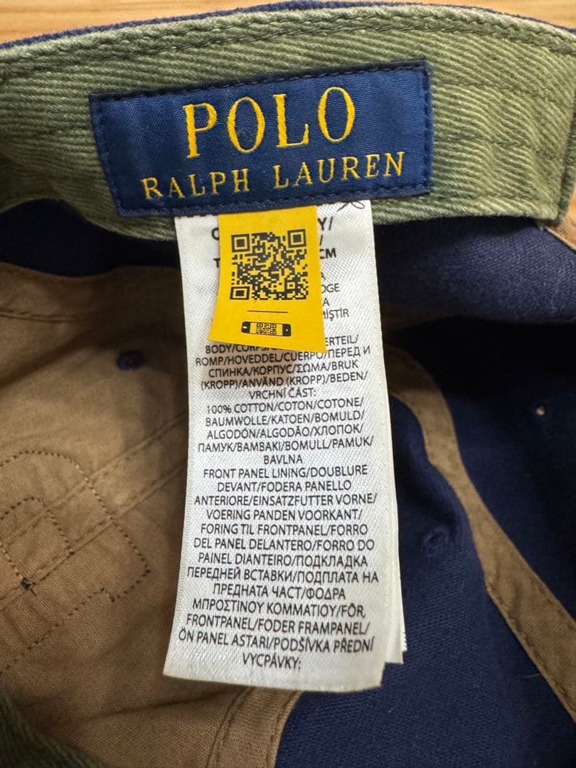 【POLO RALFH LAUREN】コーデュロイ　キャップ　フリー　ネイビー